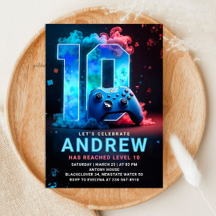 Invitation Jeu vidéo 10e fête d'anniversaire