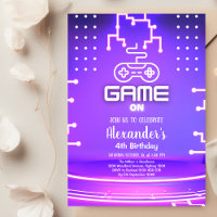 Jeu Vidéo Anniversaire Fête Neon Jeu sur niveau ve