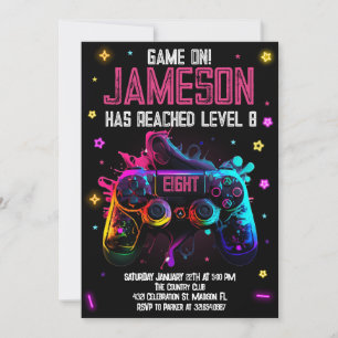 Invitation Jeu vidéo Anniversaire Fille Gamer Party