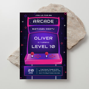 Invitation Jeu vidéo Arcade Boy Anniversaire
