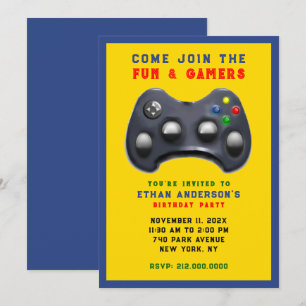 Invitation Jeu vidéo fête d'anniversaire