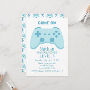 Invitation Jeu Vidéo Fête de Gamer 8ème Anniversaire Garçon