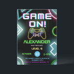 Invitation Jeu Vidéo Sur Gamer Kids Boy Neon Anniversaire<br><div class="desc">Voici notre vidéo Game Gamer Neon Party Invitation - une explosion de plaisir et d'excitation pour votre prochaine célébration! Cette invitation vibrante est conçue pour les amateurs de jeux ultimes qui veulent ajouter une touche unique à leur journée spéciale. Notre invitation comporte une palette de couleurs néon qui attire instantanément...</div>