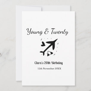 Invitation Jeune et vingt aventure joyeux anniversaire nom