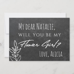 Invitation Jeune fille aux fleurs, typographie amusante sur t