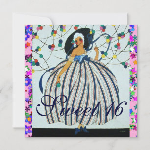 INVITATION JEUNE FILLE BLANCHE SWEET 16 ANNIVERSAIRE