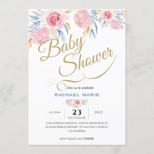 Invitation Jeune fille d'invitation à la douche pour bébé mod