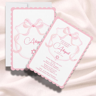 Invitation Jeune Fille Juive Nommer Pink Elegant Bow