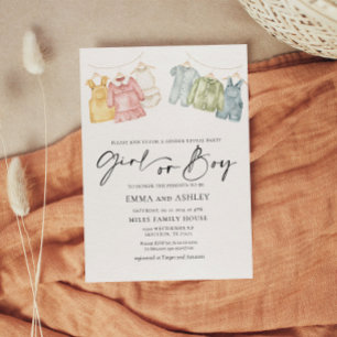 Invitation Jeune fille ou garçon Boho Vêtements Genre Reveill