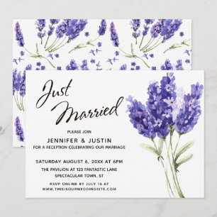 Invitation Jeune Marié Script, Fleurs de Lavande Aquarelle