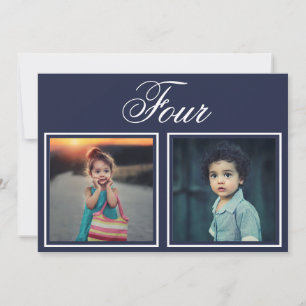 Invitation Jeune mariée âge classe élégante marine Numéro de 