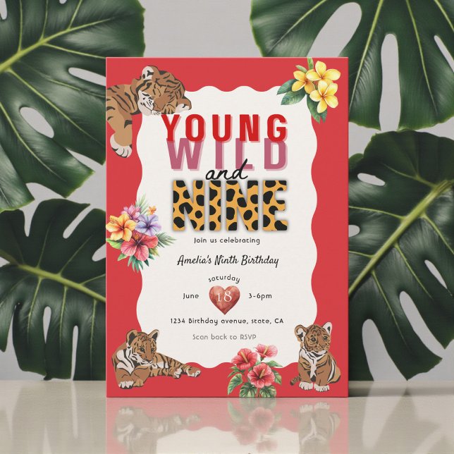 Invitation Jeune Sauvage Neuf Anniversaire Jungle (Créateur téléchargé)