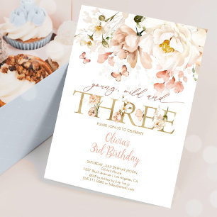 Invitation Jeune Sauvage & Troisième Anniversaire Floral Blus