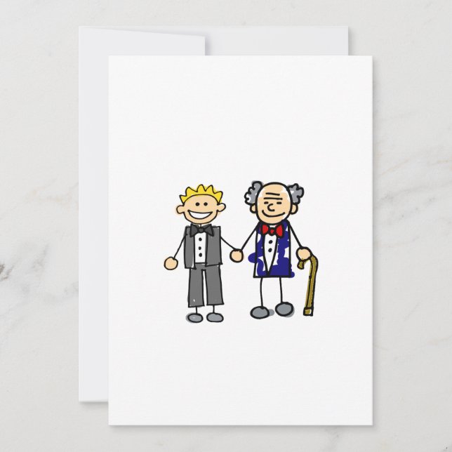 Invitation Jeune vieil Mariage gay (Devant)
