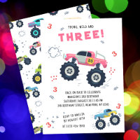 Jeune Wild 3e anniversaire Enfants Monster voiture