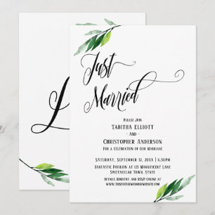 Invitation Jeunes Mariés Scénario Élaboré et Verdure