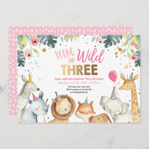 Invitation Jeunes sauvages et trois animatrices de Safari