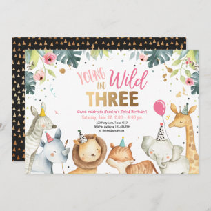 Invitation Jeunes sauvages et trois animatrices de Safari