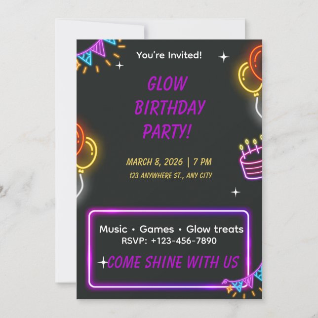 Invitation Jeux d'anniversaire d'invités – Jeux de fête impri (Devant)