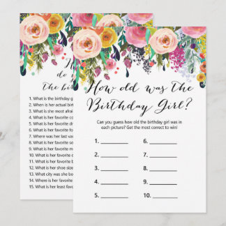 Invitation Jeux d'anniversaire floraux x2 - jeu téléphonique|