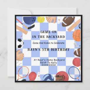 Invitation Jeux dans la cour arrière photo personnalisée pour