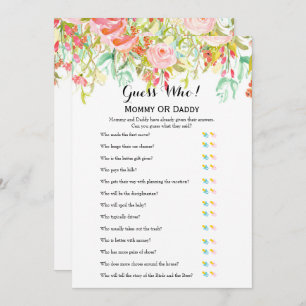 Invitation Jeux d'Baby shower - Voeux pour bébé et devinez qu