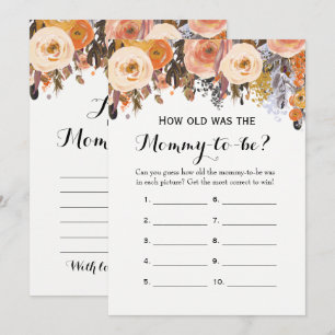 Invitation Jeux de Baby shower d'automne à deux côtés