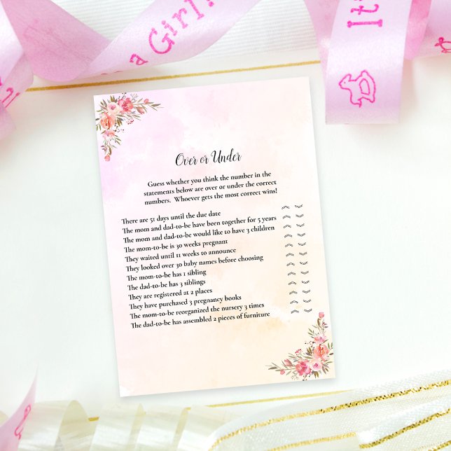 Invitation Jeux de baby shower éléphant Bébé Plus ou Moins (Créateur téléchargé)