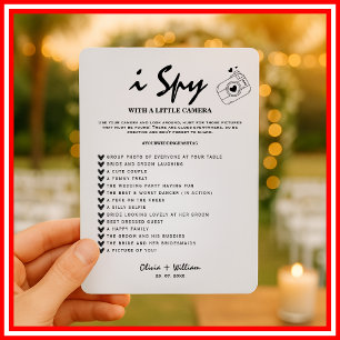 Invitation Jeux de chasse photo de réception de mariage I Spy