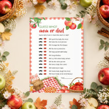 Jeux de devinette pour Baby Shower Apple of Our Ey