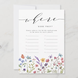 Invitation Jeux de mariage Floral Printemps Été Où étaient-il