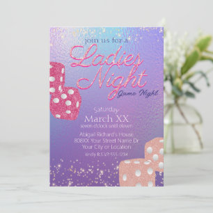 Invitation Jeux de nuit des dames nuit iridescent dés