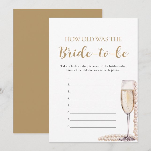 Invitation Jeux de perles et de prosecco : quel âge avait la  (Devant / Derrière)