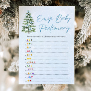 Invitation Jeux de Pictionary Emoji Bébé Sapin de Noël