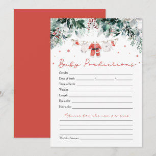 Invitation Jeux de prédiction pour bébé Santa Rouge Noël Bébé