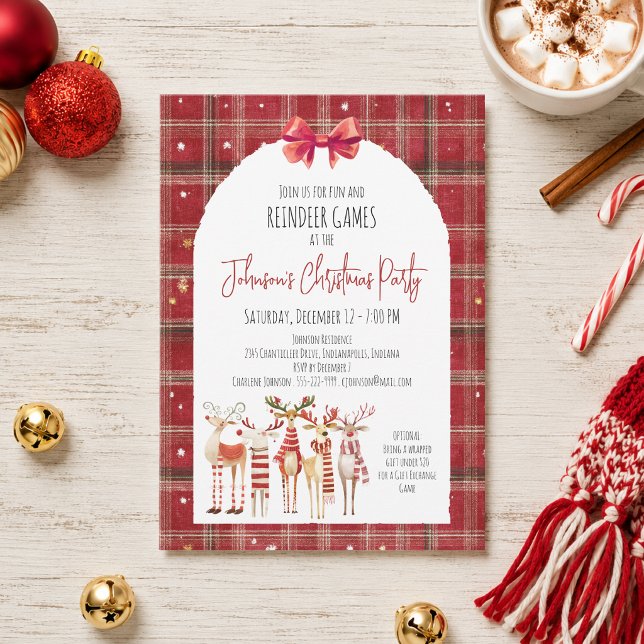 Invitation Jeux de renne de Noël Fête de fin d'année  (Créateur téléchargé)