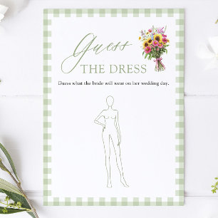 Invitation Jeux de Salle de Mariage "Devine la Robe" Vert Sau