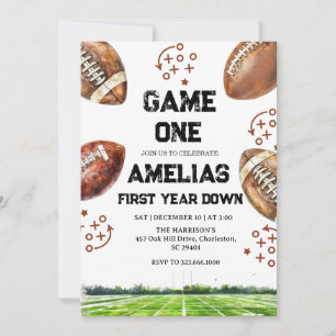 Invitation Jeux de sports américains pour le 1er anniversaire