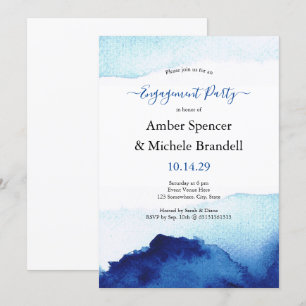 Invitation Jeux d'engagement bleu Indigo