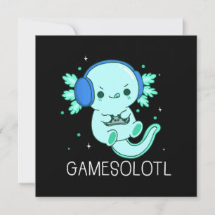 Invitation Jeux Kawaii Axolotl Axolotl Joueur