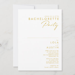 Invitation Jeux minimaliste moderne Gold Police Bachelorette