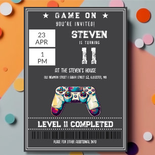 Invitation Jeux vidéo anniversaire enfants
