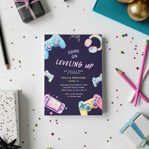 Invitation Jeux Vidéo Pastel Cute Anniversaire de enfant Invi