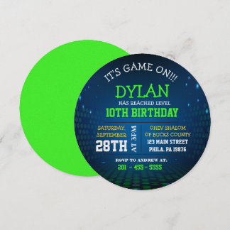 Invitation JEUX VIDÉO SANS FIN Anniversaire Fête