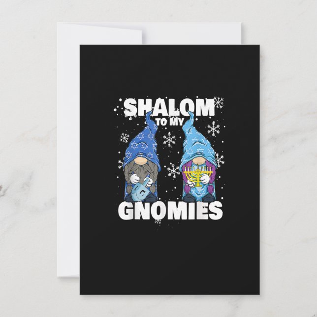 Invitation Jewish Hanukkah Menorah Dreidel Gnome Shalom To My (Devant)