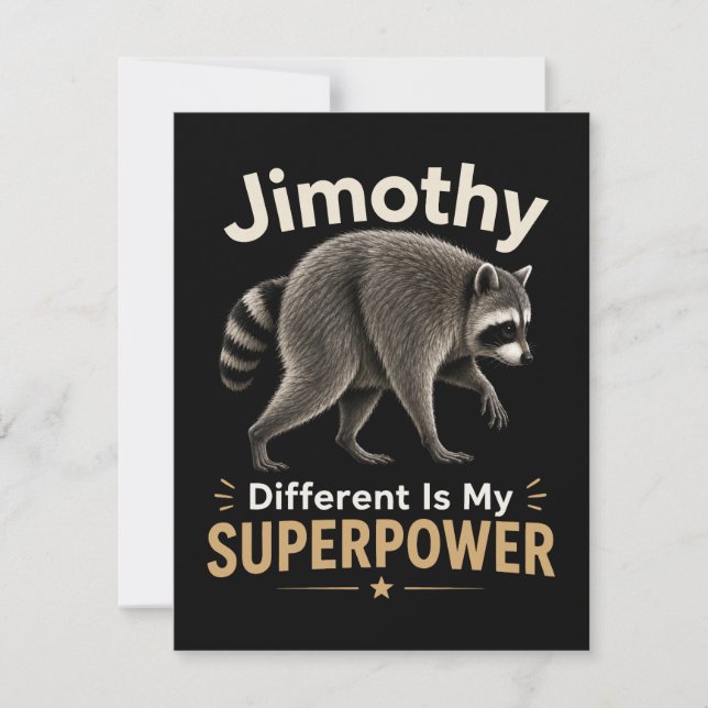 Invitation Jimothy différent est mon super pouvoir (Devant)