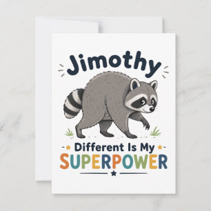 Invitation Jimothy différent est mon superpouvoir