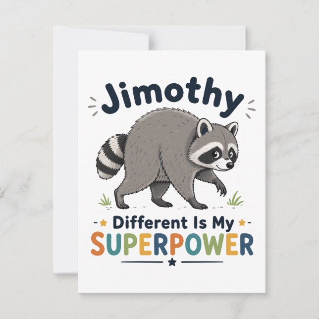 Invitation Jimothy différent est mon superpouvoir (Devant)