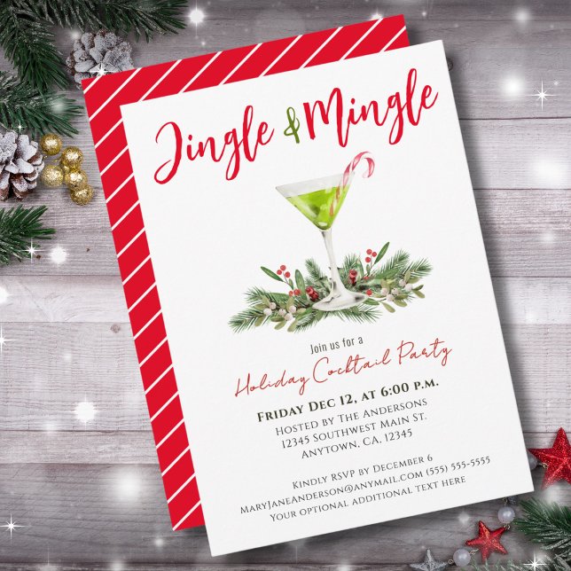 Invitation Jingle and Mingle Soirée festive de cocktails    (Créateur téléchargé)