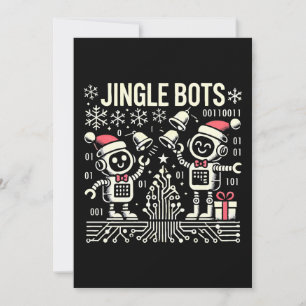 Invitation Jingle Bots Festive Robots de vacances avec chapea